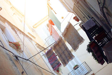 Laundry is dry in the courtyard. Travel to europeの写真素材