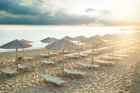 Summer sea beach background. Vacation and holidays conceptの写真素材