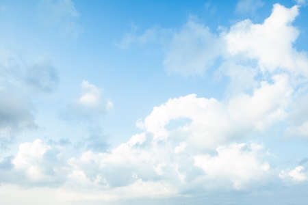 Blue sky clouds background. Beautiful landscape with clouds on skyの写真素材