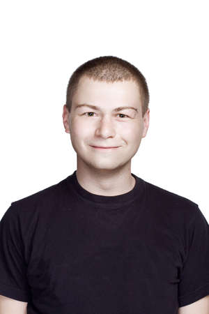 Portrait of young man. Facial expression. Funny face.の写真素材