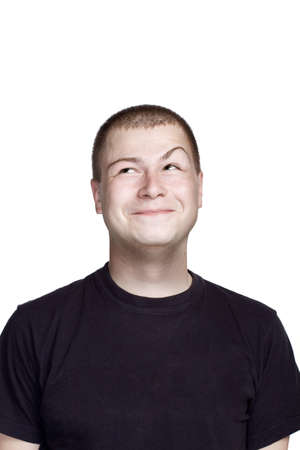 Portrait of young man. Facial expression. humor face.の写真素材