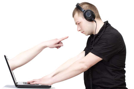 Someone has identified the user in the Internet. Communication conceptの写真素材