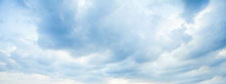 Blue sky clouds background. Beautiful landscape with clouds on skyの写真素材