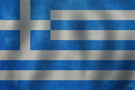 Old Greece flag background outdoors with sunlightの写真素材