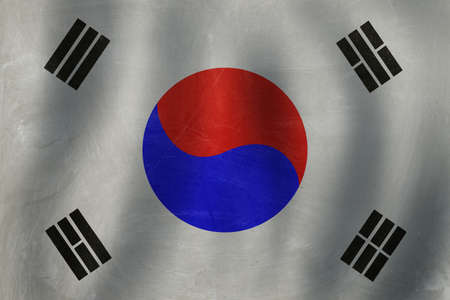 The Republic of Korea concept. Travel in South Korea. Flag bannerの写真素材