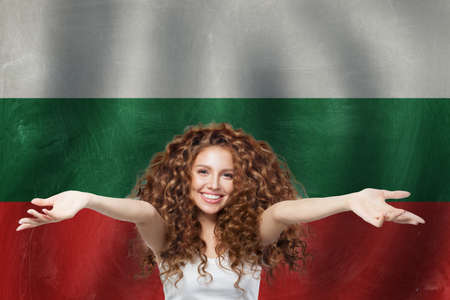 Love Bulgary concept with Bulgarian flag background の写真素材