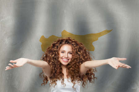 banner with Cyprus flag. Travel and learn greek languageの写真素材