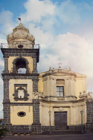 Saint Antonio church in Sicily. Chiesa Sant Antonio Abate in Castiglione di Sicilia, Italyの写真素材