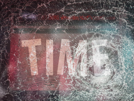 Cracked glass pattern background, time concept