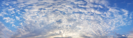 Panoramic sky on a sunny dayの写真素材