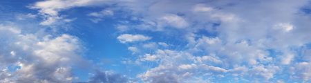 White cumulus clouds on blue sky, nature background