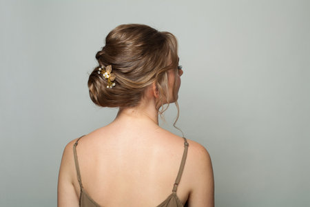 Beautiful bridal hairstyle. Updo hair