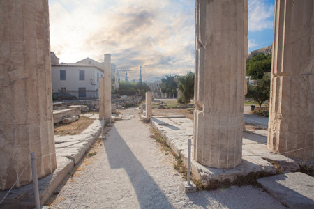 Athens. historical building, ancient ruin and architectureの写真素材