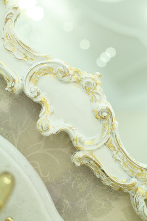 White wooden pattern frame background with empty spaceの写真素材