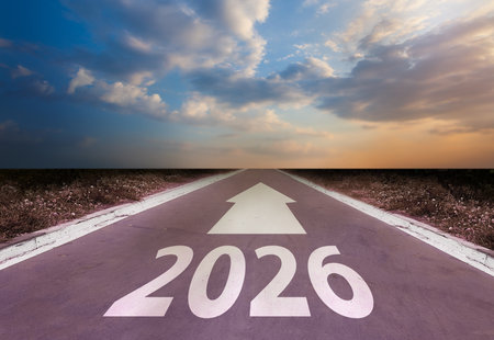 2026 start. New Year, new beginning. Future and Business strategy concept