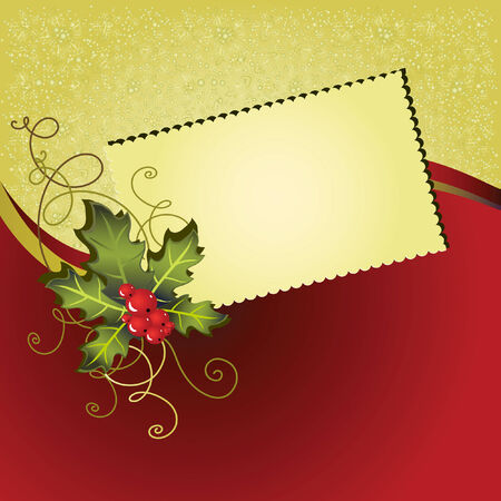 Christmas card with a red and gold backgroundのイラスト素材