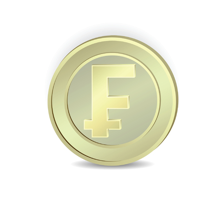 The coin with the symbol of the French franc. のイラスト素材