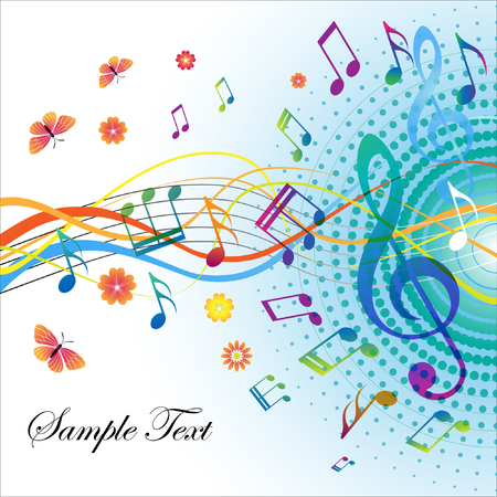 Abstract background with notes and treble clef, saved as eps10のイラスト素材