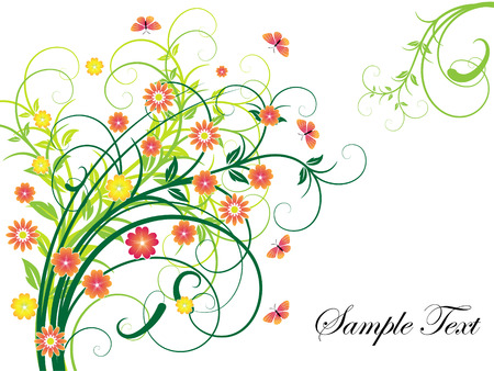 Postcard with Flowers in the background.のイラスト素材