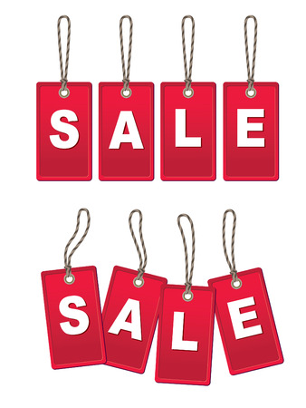 A set of label in the cord to the Christmas salesのイラスト素材