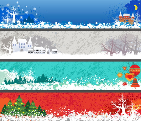 Set of banners for Christmas and New Year.のイラスト素材