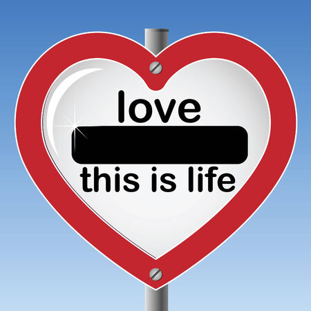 The concept of the heart and the road sign のイラスト素材