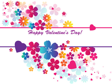 Composition for a card with flowers and hearts in EPS 10のイラスト素材