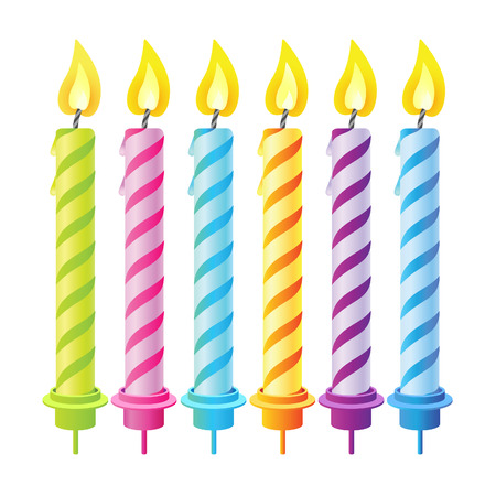 Set of six candles for the holiday for decorating.のイラスト素材