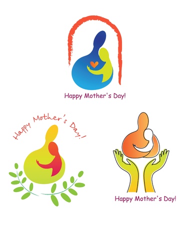 A set of signs and symbols for Mother's Dayのイラスト素材