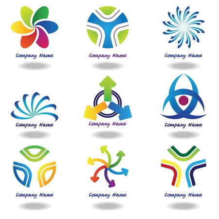 A set of abstract logos geometric shapesのイラスト素材