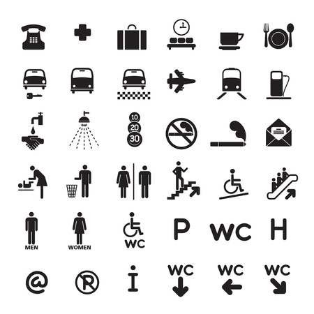 Set of 36 of black icons black. のイラスト素材