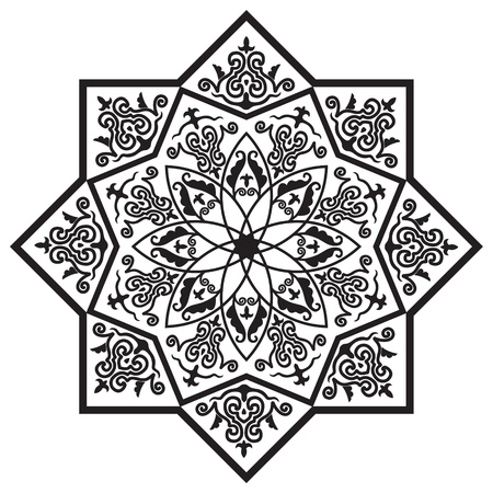 Rosette with Arabic floral patternのイラスト素材