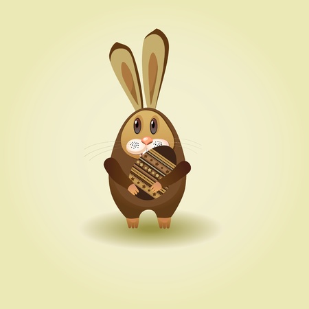 Easter song. Chocolate bunny with eggs for Easter.のイラスト素材