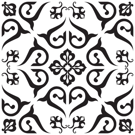 Arabic ornament, rosette in square.のイラスト素材