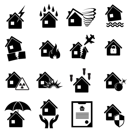 Set of icons for property insuranceのイラスト素材