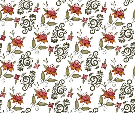 Vector ornamental hand drawing decorative background. Ethnic seamless pattern ornament. Vector pattern.のイラスト素材