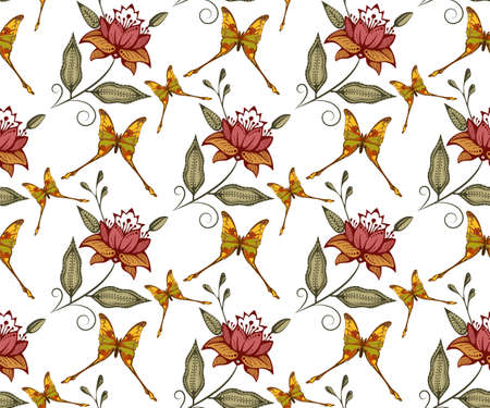 Vector ornamental hand drawing decorative background. Ethnic seamless pattern ornament. Vector pattern.のイラスト素材