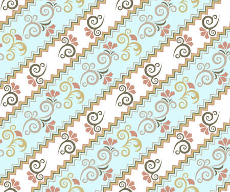 Vector ornamental hand drawing decorative background. Ethnic seamless pattern ornament. Vector pattern.のイラスト素材