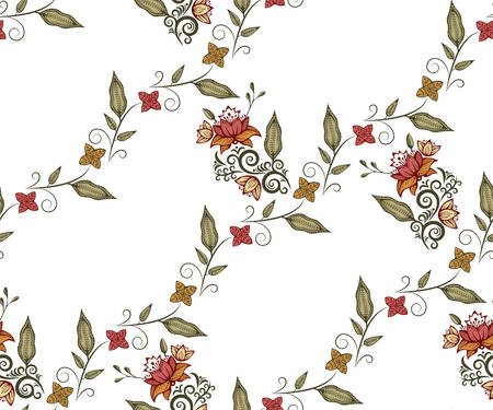 Vector ornamental hand drawing decorative background. Ethnic seamless pattern ornament. Vector pattern.のイラスト素材