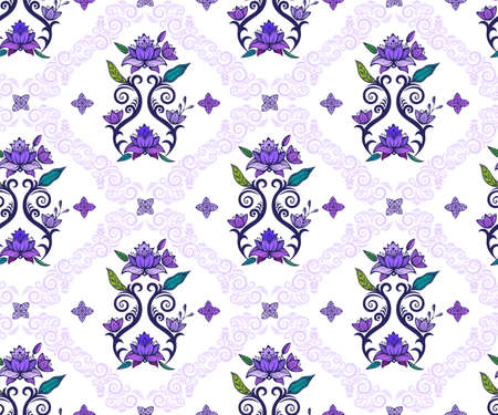 Vector ornamental hand drawing decorative background. Ethnic seamless pattern ornament. Vector pattern.のイラスト素材