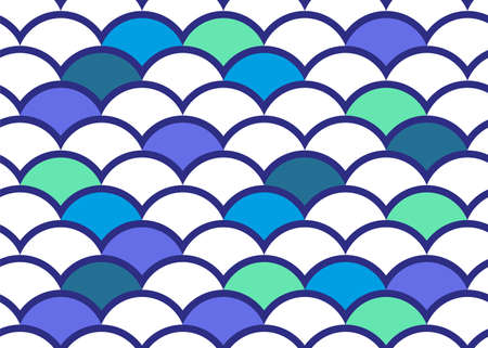 Japanese style background. Water curve texture. Wave elements. Vector pattern.のイラスト素材