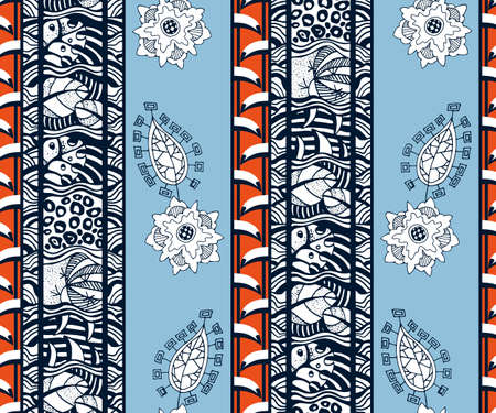 Vector ornamental hand drawing decorative background. Ethnic seamless pattern ornament. Vector...