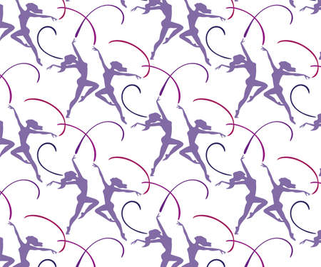 Ballet dancers seamless pattern. Vector background with ballerinas. Print for textile, cloth, wallpaper, scrapbookingのイラスト素材
