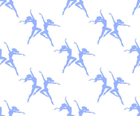 Ballet dancers seamless pattern. Vector background with ballerinas. Print for textile, cloth, wallpaper, scrapbookingのイラスト素材