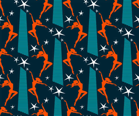 Vector Matisse inspired seamless pattern, colorful design, vector illustrationのイラスト素材