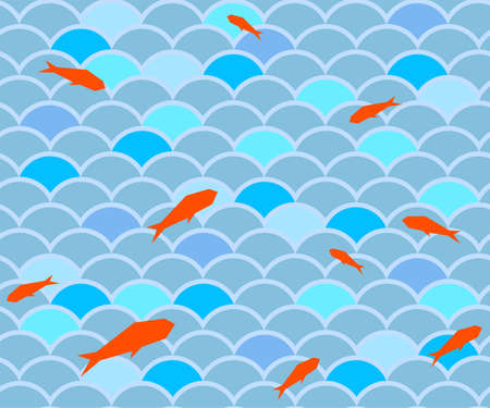 Hand drawn underwater natural ocean elements. Seamless pattern with reef corals. Vector sketch. Abstract seamless pattern. Creative background with geometric figures.のイラスト素材