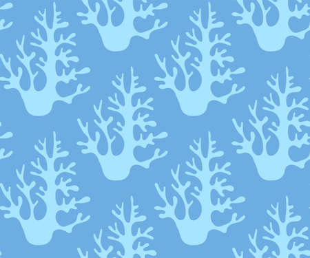 Hand drawn underwater natural ocean elements. Seamless pattern with reef corals. Vector sketch. Abstract seamless pattern. Creative background with geometric figures.のイラスト素材