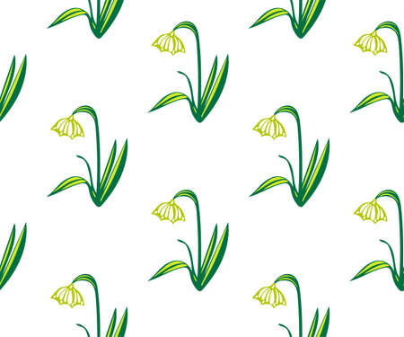 Seamless floral pattern with wild spring flower ornamental decorative background. Vector pattern. Print for textile, cloth, wallpaper, scrapbookingのイラスト素材