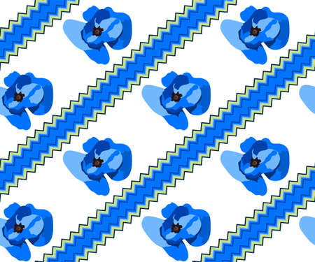 Seamless floral pattern with wild poppy ornamental decorative background. Vector pattern. Print for textile, cloth, wallpaper, scrapbookingのイラスト素材