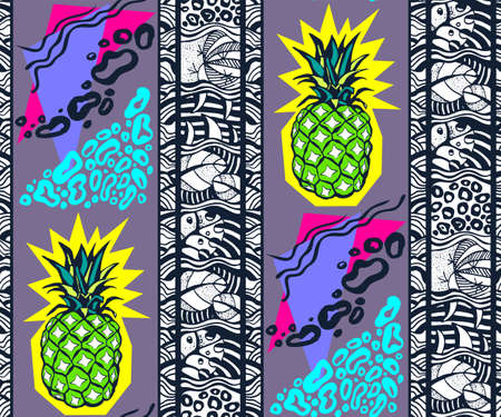 Abstract seamless pattern. Creative background with geometric figures. Funny wallpaper for textile...